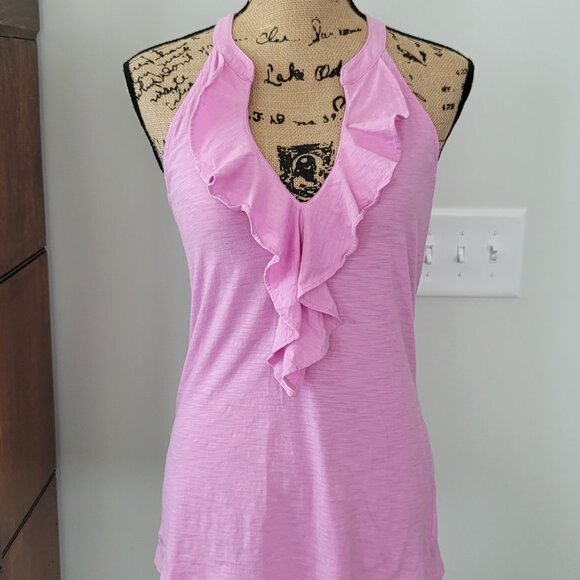 Lilly Pulitzer Pinkish purple  Ruffle Shay Tank Top Med ( RUNS SMALL ) 33" Bust - Picture 1 of 11